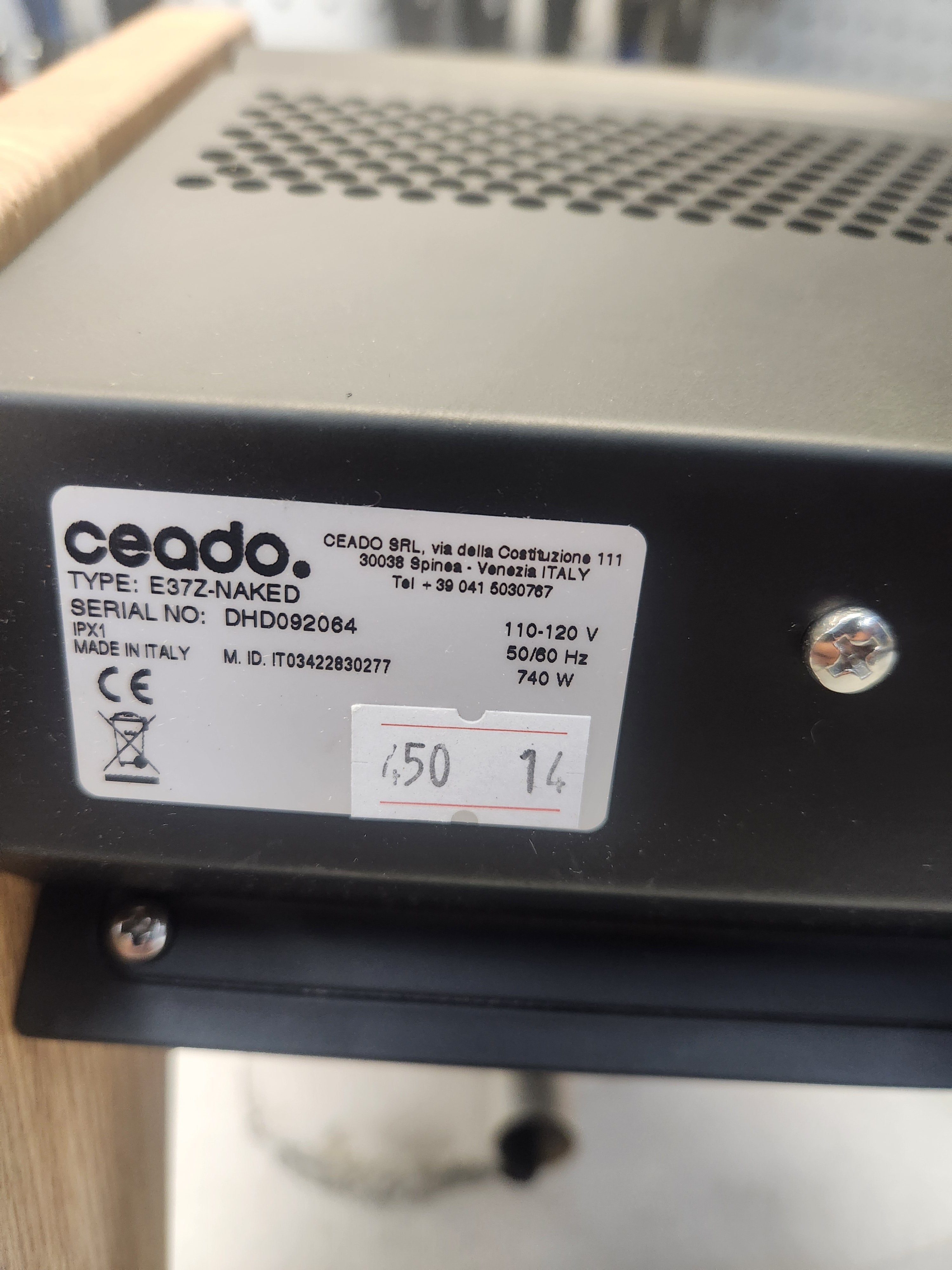 Ceado E37Z Naked Single Dose Espresso Grinder Black DEMO DHD092064